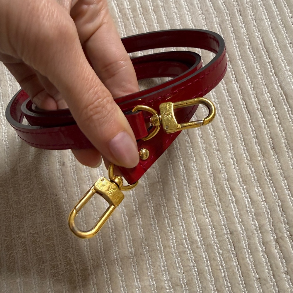 Louis Vuitton Elegant Red Patent Leather Strap